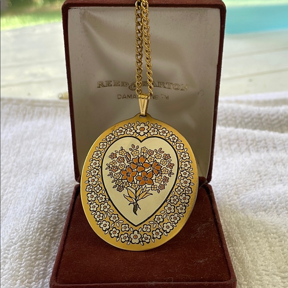 Reed & Barton Gold Colored and Floral Bouquet Pendant